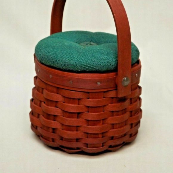 Longaberger 2004 Prototype Hostess Appreciation Basket with Green Cloth Lid - Picture 6 of 13
